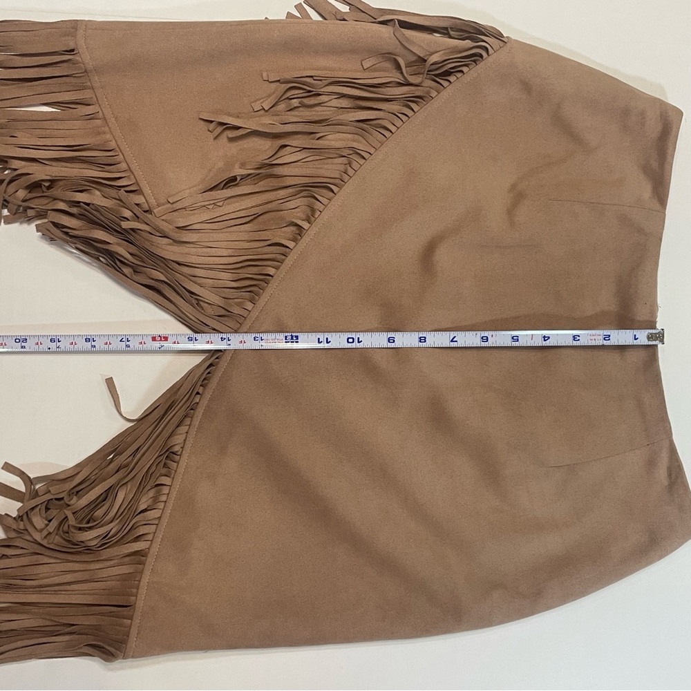 Tan Fringe Women's Skirt. Honey Punch. Size M. Cowgirl vibes. Pre-owned. - Picture 11 of 12
